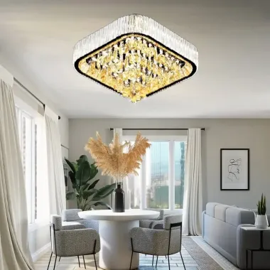 Đèn Ốp Trần Pha Lê Vuông Cao Cấp - Sang Trọng Cho Phòng Khách | Đèn TLV