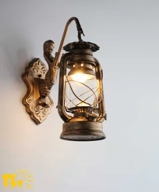 Đèn Vách Tường Cổ Điển Hình Đèn Bão Mỹ Nhân Ngư TLV Cao Cấp