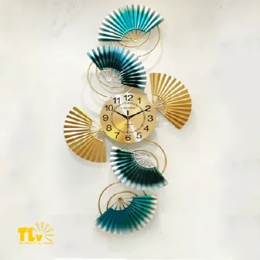 Đồng Hồ Treo Tường Nghệ Thuật Hình Quạt - Thiết Kế Độc Đáo | Đèn TLV