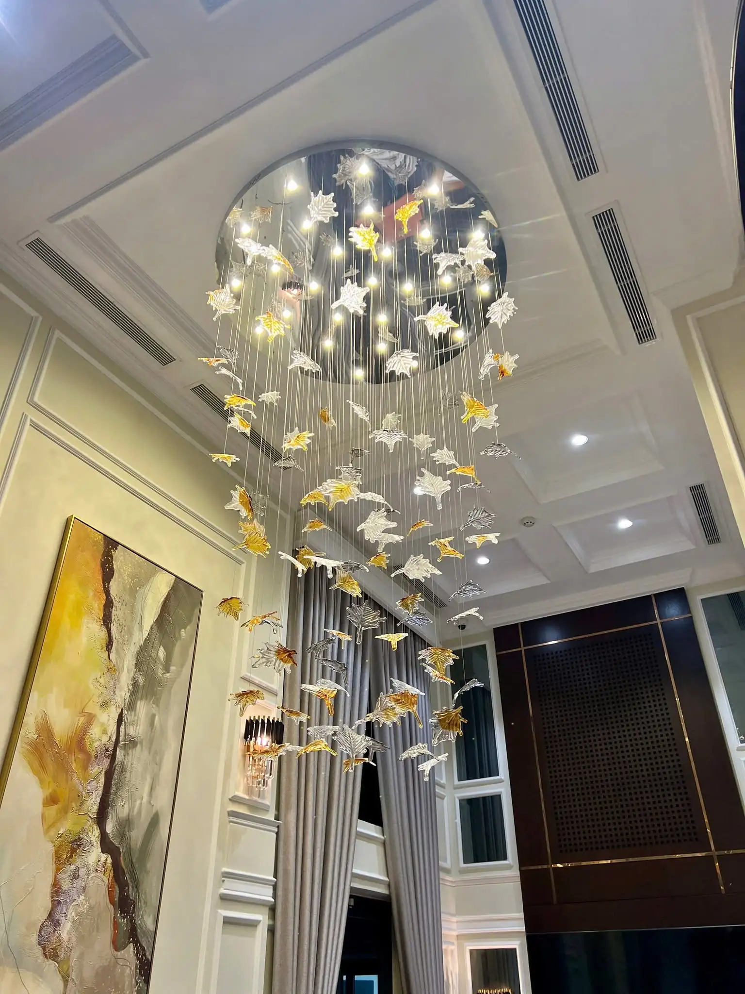 Đèn Thả Thông Tầng Lá Phong Pha Lê Cao Cấp | Đèn Trang Trí TLV