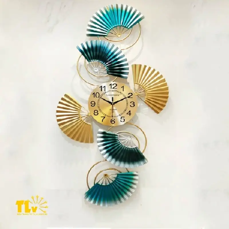 Đồng Hồ Treo Tường Nghệ Thuật Hình Quạt - Thiết Kế Độc Đáo | Đèn TLV